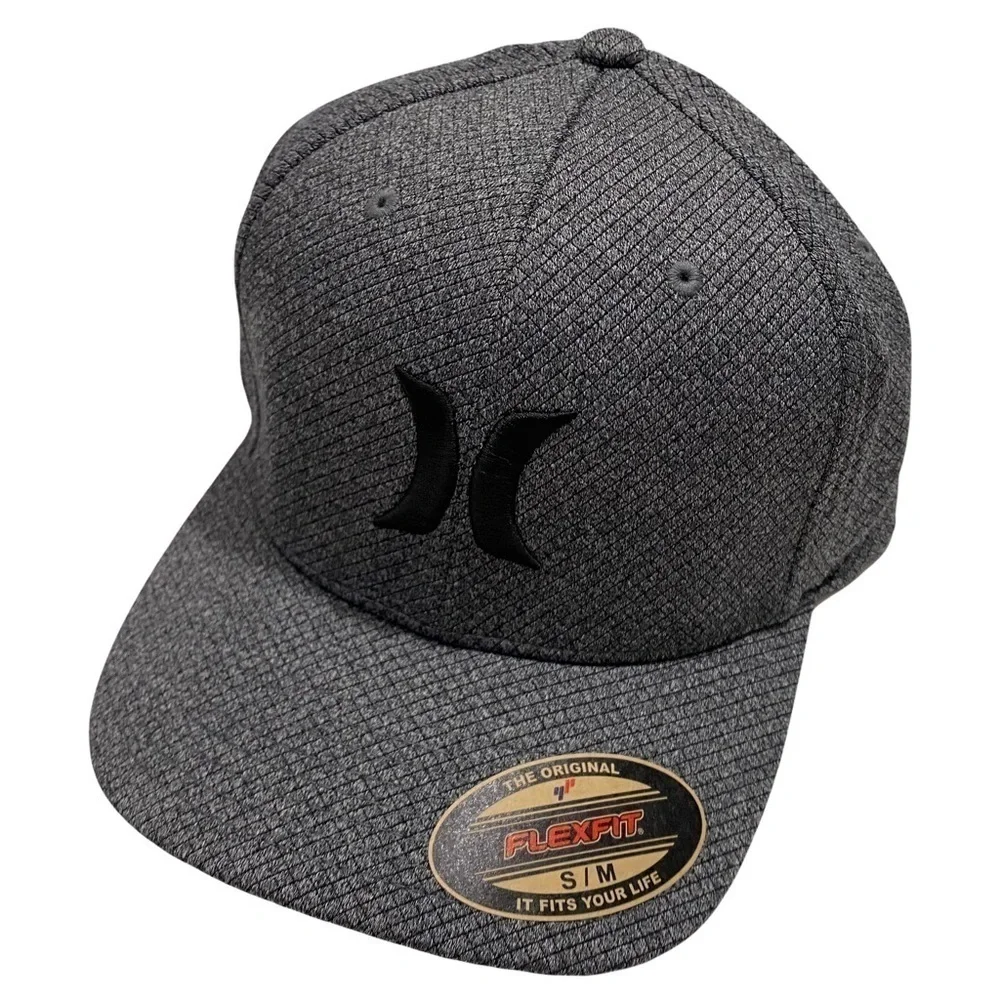 Hurley Unisex Icon Baseball Cap Sz Sm-Med Dk Grey Heather Textured Flex Fit NWT